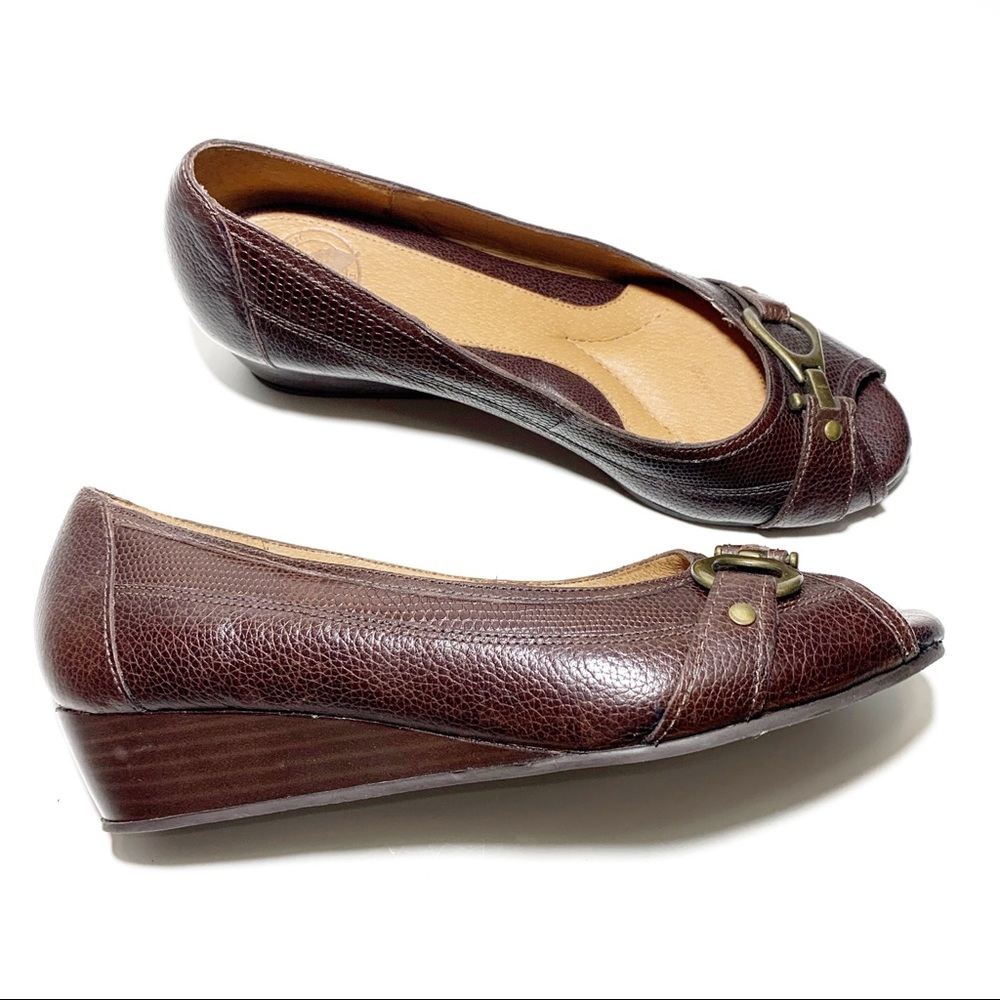 Nurture by Lamaze Brown Leather Flat with Wedge